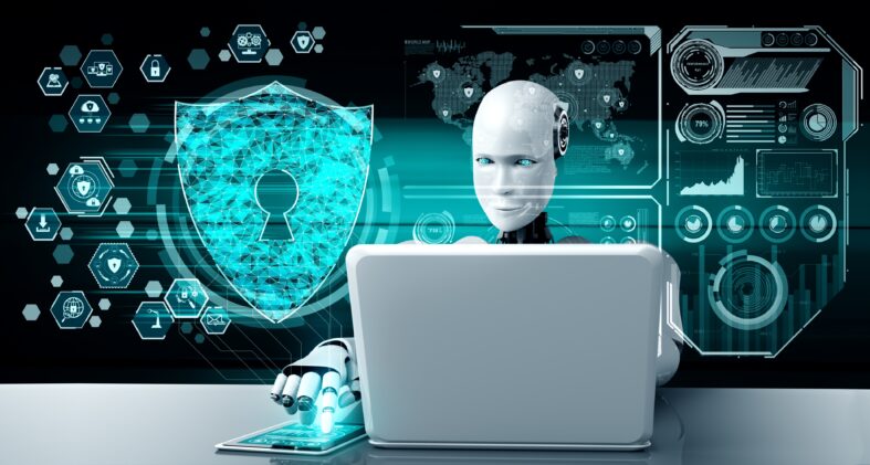 AI robot using cyber security to protect information privacy